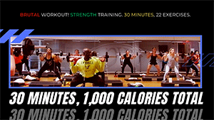 Brutal Workout! 1,000 Calories Total! No BS! 30 Minutes, 22 Exercises.